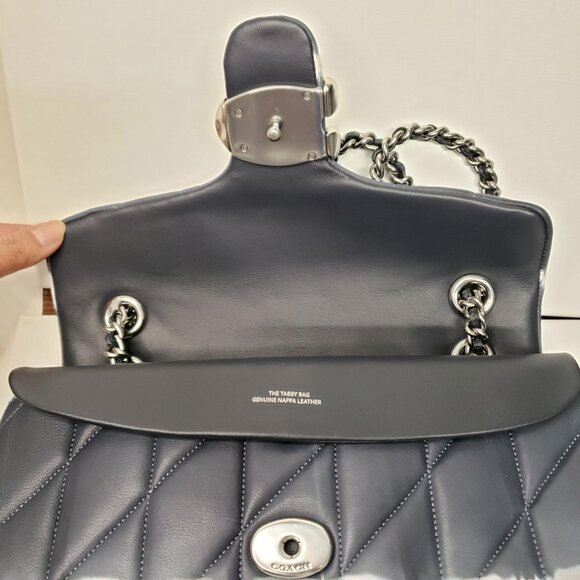 Coach Tabby 26 Tie Dye Metallic Gray Quilted Nappa Leather Bag Lux-206-090225 - Picture 6 of 12